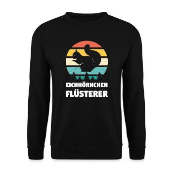 Eichhörnchen Tier Eichhörnchenliebhaber Geschenk - Unisex Pullover - Schwarz - Vorne - Alina (178cm) & Michal (187cm)