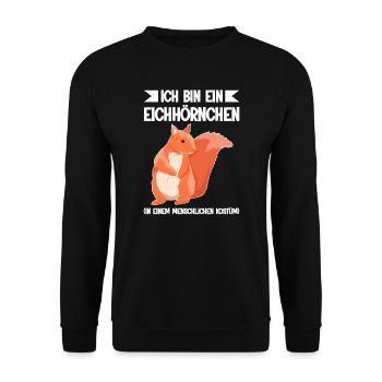Eichhörnchen Tier Eichhörnchenliebhaber Geschenk - Unisex Pullover - Schwarz - Vorne - Alina (178cm) & Michal (187cm)