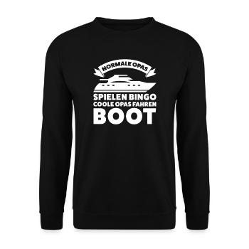 Boot Opa Bootfahrer Geschenk - Unisex Pullover - Schwarz - Vorne - Alina (178cm) & Michal (187cm)