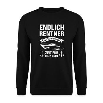 Boot Rentner Bootfahrer Geschenk - Unisex Pullover - Schwarz - Vorne - Alina (178cm) & Michal (187cm)