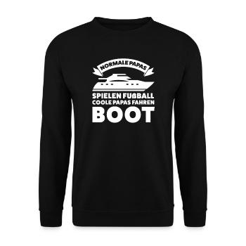 Boot Papa Bootfahrer Geschenk - Unisex Pullover - Schwarz - Vorne - Alina (178cm) & Michal (187cm)