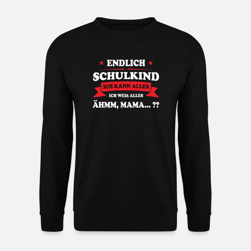 Schulkind Schule Schüler Geschenk - Unisex Pullover - Schwarz