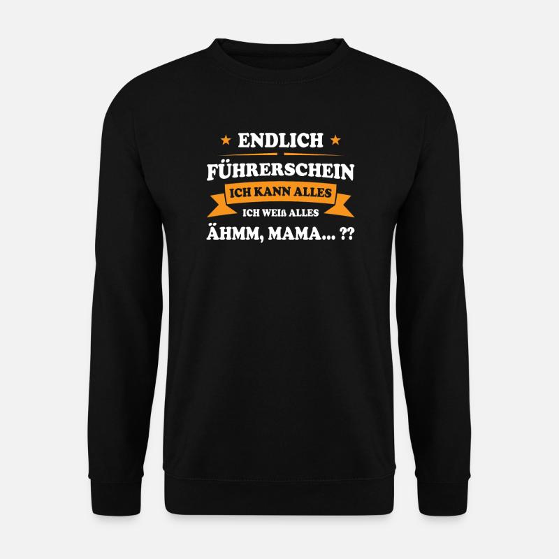 Führerschein Bestanden Fahranfänger Geschenk - Unisex Pullover - Schwarz