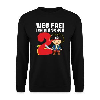 2.Geburtstag Pirat Piraten Party Geschenk - Unisex Pullover - Schwarz - Vorne - Alina (178cm) & Michal (187cm)