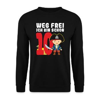 10.Geburtstag Pirat Piraten Party Geschenk - Unisex Pullover - Schwarz - Vorne - Alina (178cm) & Michal (187cm)
