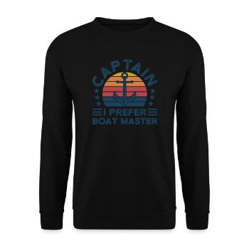 Captain Captains Boating Gift - Unisex Sweatshirt - black - Front - Alina (178cm) & Michal (187cm)