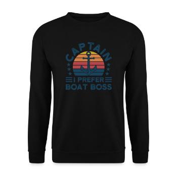 Kapitän Kapitäne Bootfahren Geschenk - Unisex Pullover - Schwarz - Vorne - Alina (178cm) & Michal (187cm)