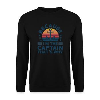 Kapitän Kapitäne Bootfahren Geschenk - Unisex Pullover - Schwarz - Vorne - Alina (178cm) & Michal (187cm)