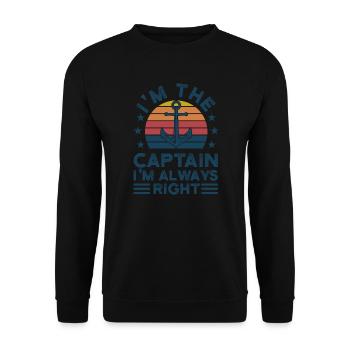 Captain Captains Boating Gift - Unisex Sweatshirt - black - Front - Alina (178cm) & Michal (187cm)
