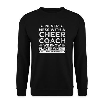 coach jubeln sport jubeln coach Geschenk - Unisex Pullover - Schwarz - Vorne - Alina (178cm) & Michal (187cm)