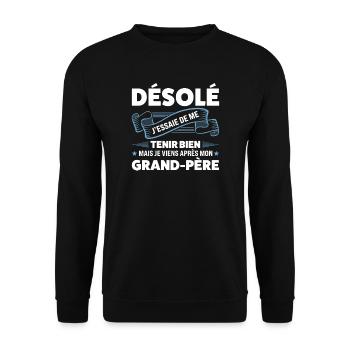 Papi Papi Famille Geschenk - Unisex Pullover - Schwarz - Vorne - Alina (178cm) & Michal (187cm)