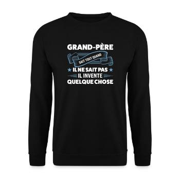Papi Papi Famille Geschenk - Unisex Pullover - Schwarz - Vorne - Alina (178cm) & Michal (187cm)