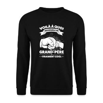 Papi Papi Famille Geschenk - Unisex Pullover - Schwarz - Vorne - Alina (178cm) & Michal (187cm)