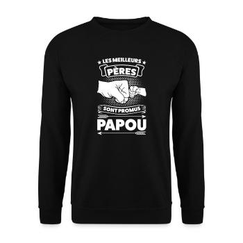 Papi Papi Famille Geschenk - Unisex Pullover - Schwarz - Vorne - Alina (178cm) & Michal (187cm)