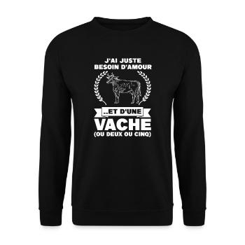 Kuh Kuh Tier Geschenk - Unisex Pullover - Schwarz - Vorne - Alina (178cm) & Michal (187cm)