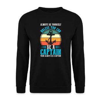 Kapitän Boot Kapitäne Geschenk - Unisex Pullover - Schwarz - Vorne - Alina (178cm) & Michal (187cm)