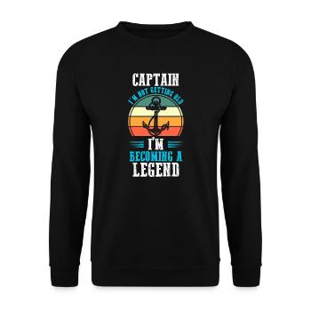 Kapitän Boot Kapitäne Geschenk - Unisex Pullover - Schwarz - Vorne - Alina (178cm) & Michal (187cm)