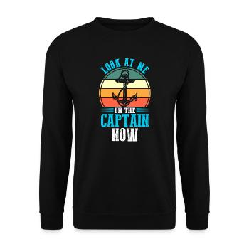 Kapitän Boot Kapitäne Geschenk - Unisex Pullover - Schwarz - Vorne - Alina (178cm) & Michal (187cm)