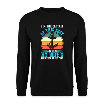 Captain Boat Captains Cadeau - Sweat-shirt Unisexe - noir - Devant - Alina (178cm) & Michal (187cm)
