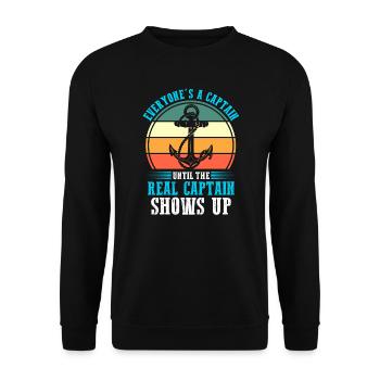 Kapitän Boot Kapitäne Geschenk - Unisex Pullover - Schwarz - Vorne - Alina (178cm) & Michal (187cm)