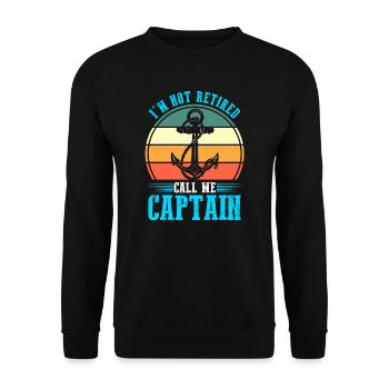 Kapitän Boot Kapitäne Geschenk - Unisex Pullover - Schwarz - Vorne - Alina (178cm) & Michal (187cm)