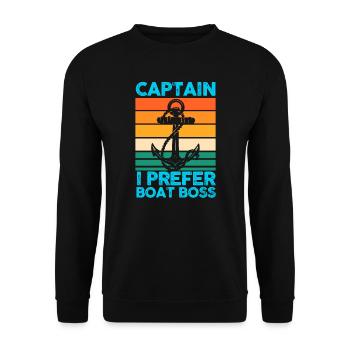 Captain Boat Captains Cadeau - Sweat-shirt Unisexe - noir - Devant - Alina (178cm) & Michal (187cm)