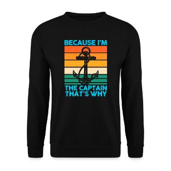 Kapitän Boot Kapitäne Geschenk - Unisex Pullover - Schwarz - Vorne - Alina (178cm) & Michal (187cm)