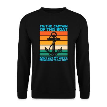 Kapitän Boot Kapitäne Geschenk - Unisex Pullover - Schwarz - Vorne - Alina (178cm) & Michal (187cm)