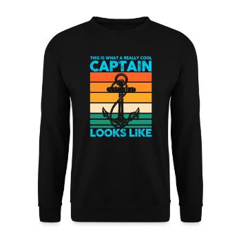 Kapitän Boot Kapitäne Geschenk - Unisex Pullover - Schwarz - Vorne - Alina (178cm) & Michal (187cm)