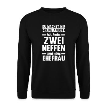 Onkel 2 Neffen Neffen Geschenk - Unisex Pullover - Schwarz - Vorne - Alina (178cm) & Michal (187cm)