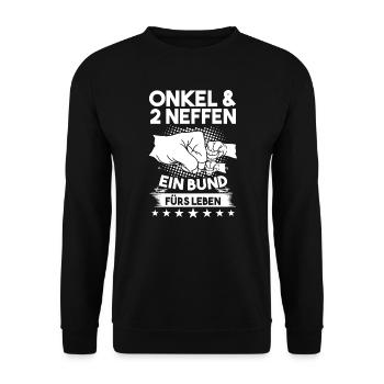 Onkel 2 Neffen Neffen Geschenk - Unisex Pullover - Schwarz - Vorne - Alina (178cm) & Michal (187cm)