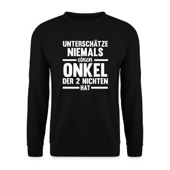 Onkel 2 Nichten Nichten Geschenk - Unisex Pullover - Schwarz - Vorne - Alina (178cm) & Michal (187cm)