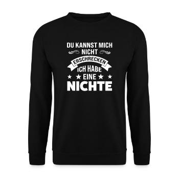 Onkel Nichte Onkels Geschenk - Unisex Pullover - Schwarz - Vorne - Alina (178cm) & Michal (187cm)