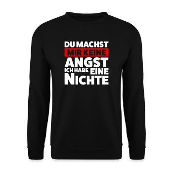 Onkel Nichte Onkels Geschenk - Unisex Pullover - Schwarz - Vorne - Alina (178cm) & Michal (187cm)
