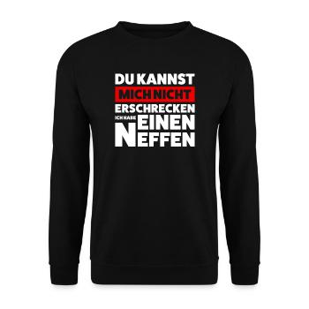 Onkel Neffe Neffen Geschenk - Unisex Pullover - Schwarz - Vorne - Alina (178cm) & Michal (187cm)