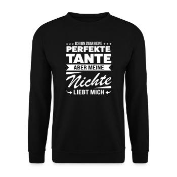 Tante Nichte Nichten Geschenk - Unisex Pullover - Schwarz - Vorne - Alina (178cm) & Michal (187cm)