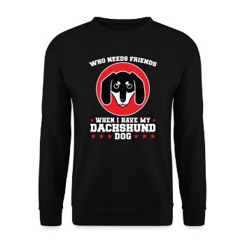dackel Mama Dackel Haustiere Mutter Geschenk - Unisex Pullover - Schwarz - Vorne - Alina (178cm) & Michal (187cm)