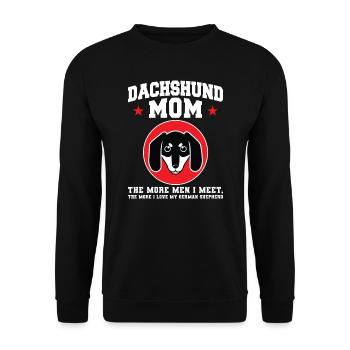 dackel Mama Dackel Haustiere Mutter Geschenk - Unisex Pullover - Schwarz - Vorne - Alina (178cm) & Michal (187cm)