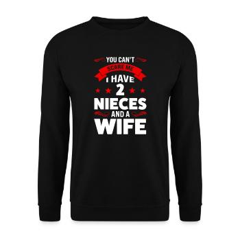 Uncle 2 Nieces Uncle 2 Nieces Gift - Unisex Sweatshirt - black - Front - Alina (178cm) & Michal (187cm)