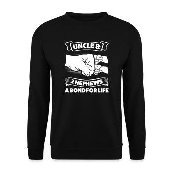 Uncle & 2 Nephews Uncle 2 Nephews Gift - Unisex Sweatshirt - black - Front - Alina (178cm) & Michal (187cm)