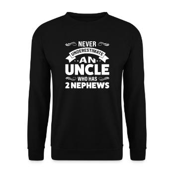 Uncle 2 Nephews Uncle 2 Nephews Gift - Unisex Sweatshirt - black - Front - Alina (178cm) & Michal (187cm)