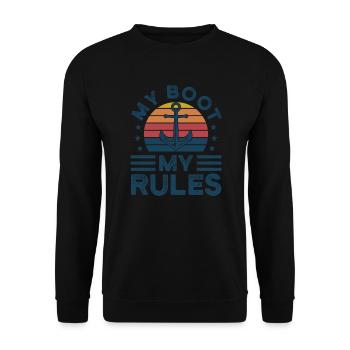 Kapitän Kapitäne Bootfahren Geschenk - Unisex Pullover - Schwarz - Vorne - Alina (178cm) & Michal (187cm)