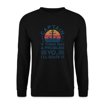 Kapitän Kapitäne Bootfahren Geschenk - Unisex Pullover - Schwarz - Vorne - Alina (178cm) & Michal (187cm)