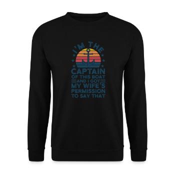 Captain Captains Boating Gift - Unisex Sweatshirt - black - Front - Alina (178cm) & Michal (187cm)