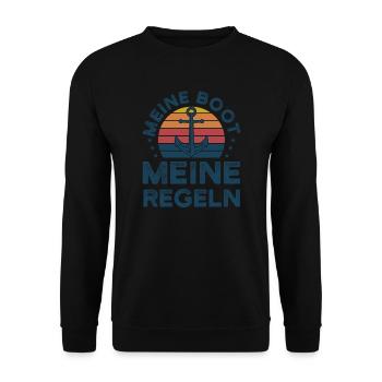 Kapitän Kapitäne Bootfahren Geschenk - Unisex Pullover - Schwarz - Vorne - Alina (178cm) & Michal (187cm)