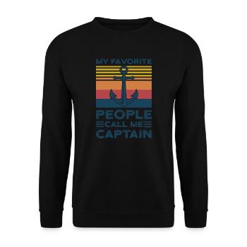 Kapitän Kapitäne Bootfahren Geschenk - Unisex Pullover - Schwarz - Vorne - Alina (178cm) & Michal (187cm)