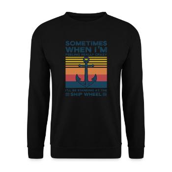 Captain Captains Boating Gift - Unisex Sweatshirt - black - Front - Alina (178cm) & Michal (187cm)