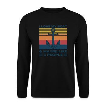 Kapitän Kapitäne Bootfahren Geschenk - Unisex Pullover - Schwarz - Vorne - Alina (178cm) & Michal (187cm)