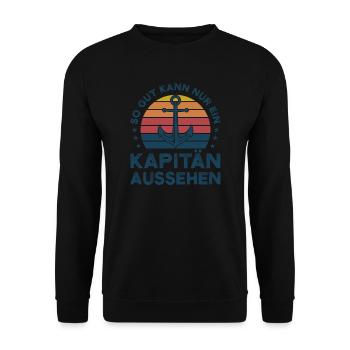 Kapitän Kapitäne Bootfahren Geschenk - Unisex Pullover - Schwarz - Vorne - Alina (178cm) & Michal (187cm)