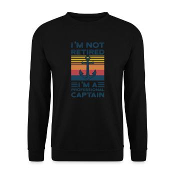 Captain Captains Boating Gift - Unisex Sweatshirt - black - Front - Alina (178cm) & Michal (187cm)
